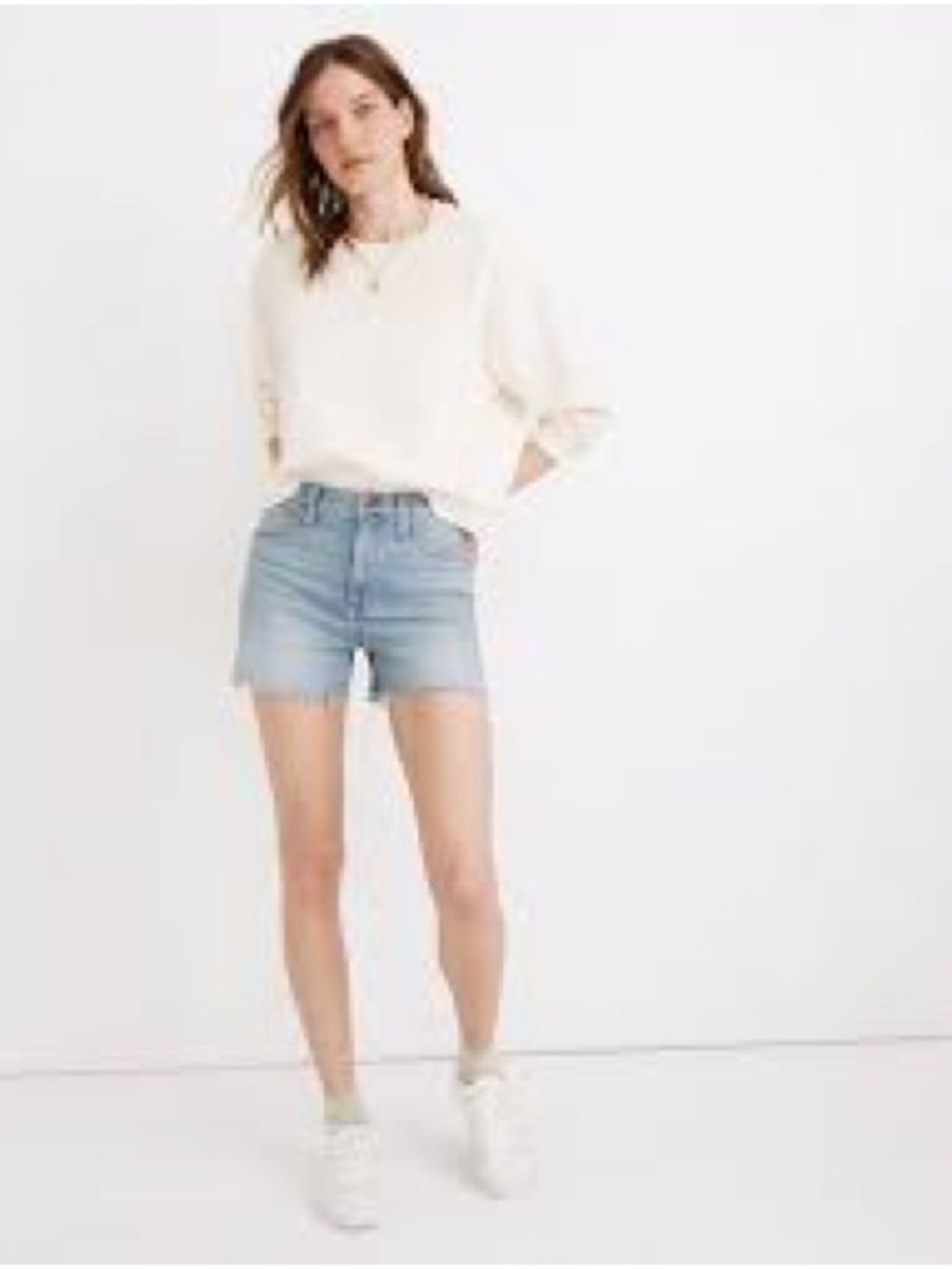 Madewell Light Wash High-Rise Denim Shorts